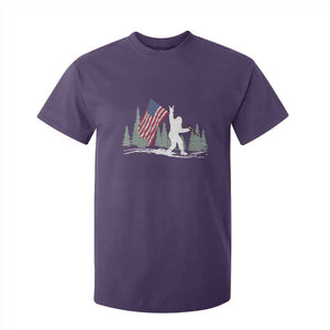 Bigfoot T Shirt For Kid Sasquatch American Flag Patriotic TS10 Purple Print Your Wear