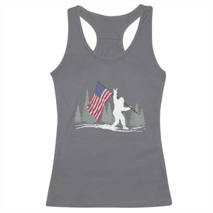 Bigfoot Racerback Tank Top Sasquatch American Flag Patriotic TS10 Charcoal Print Your Wear