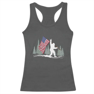 Bigfoot Racerback Tank Top Sasquatch American Flag Patriotic TS10 Dark Heather Print Your Wear