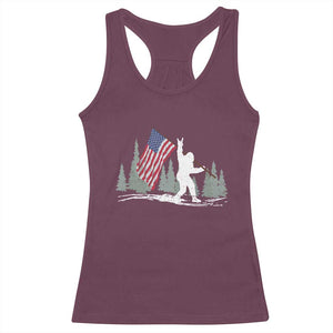 Bigfoot Racerback Tank Top Sasquatch American Flag Patriotic TS10 Maroon Print Your Wear