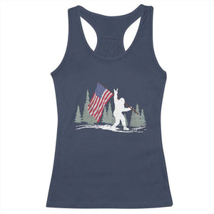 Bigfoot Racerback Tank Top Sasquatch American Flag Patriotic TS10 Navy Print Your Wear