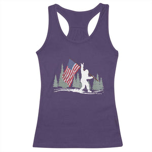 Bigfoot Racerback Tank Top Sasquatch American Flag Patriotic TS10 Purple Print Your Wear