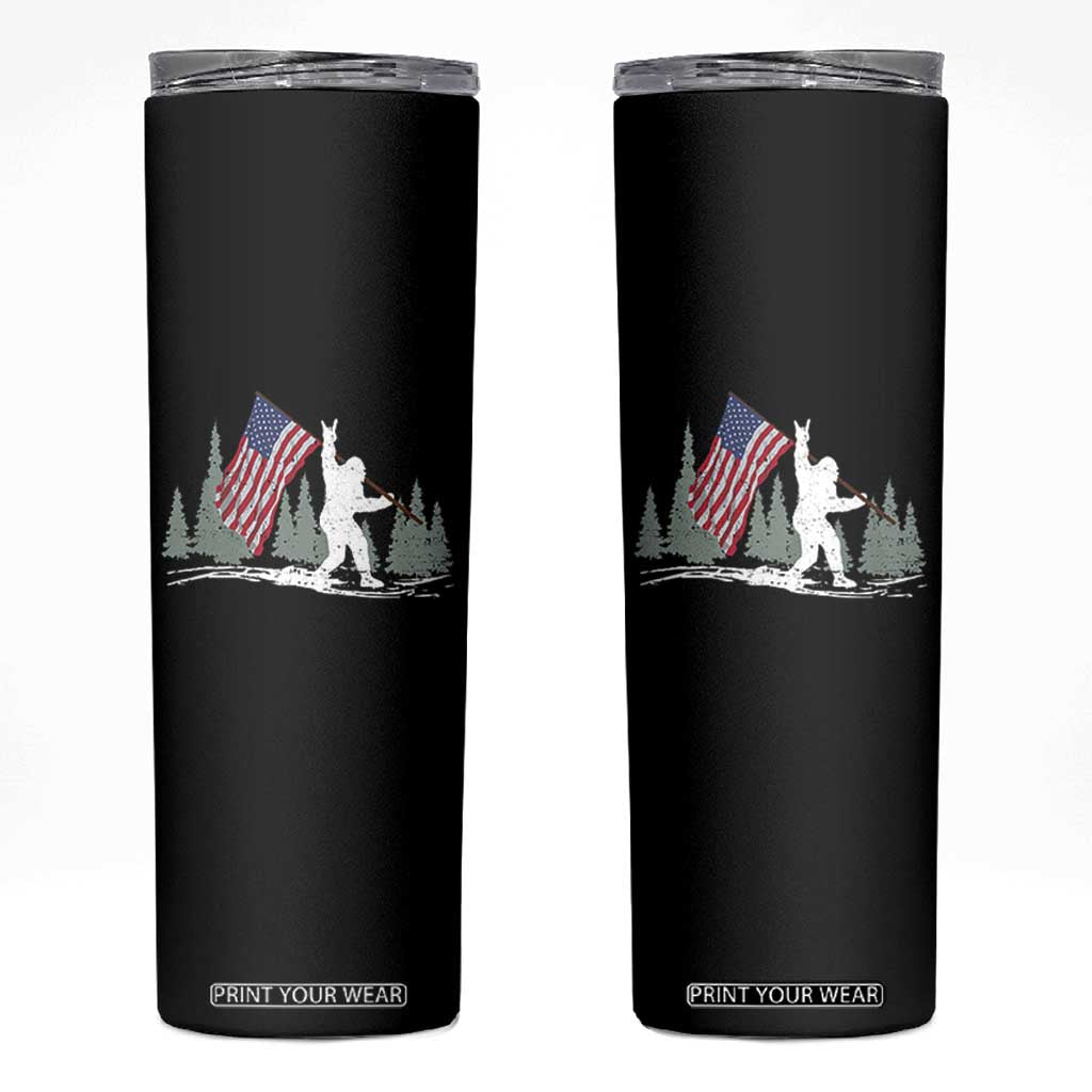 Bigfoot Skinny Tumbler Sasquatch American Flag Patriotic TS10 Black Print Your Wear