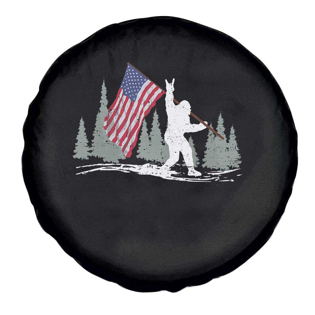 Bigfoot Spare Tire Cover Sasquatch American Flag Patriotic TS10 Print Your Wear