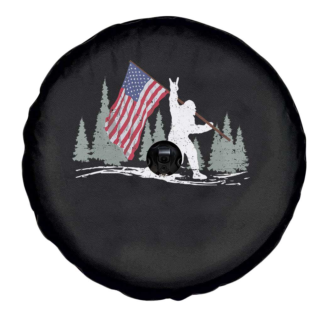 Bigfoot Spare Tire Cover Sasquatch American Flag Patriotic TS10 Print Your Wear