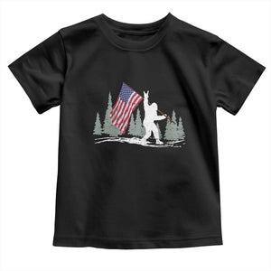Bigfoot Toddler T Shirt Sasquatch American Flag Patriotic TS10 Black Print Your Wear