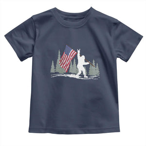 Bigfoot Toddler T Shirt Sasquatch American Flag Patriotic TS10 Navy Print Your Wear