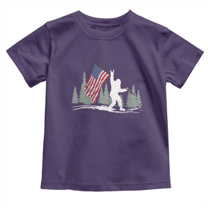 Bigfoot Toddler T Shirt Sasquatch American Flag Patriotic TS10 Purple Print Your Wear