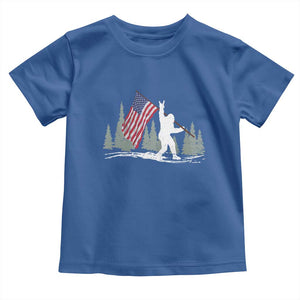 Bigfoot Toddler T Shirt Sasquatch American Flag Patriotic TS10 Royal Blue Print Your Wear