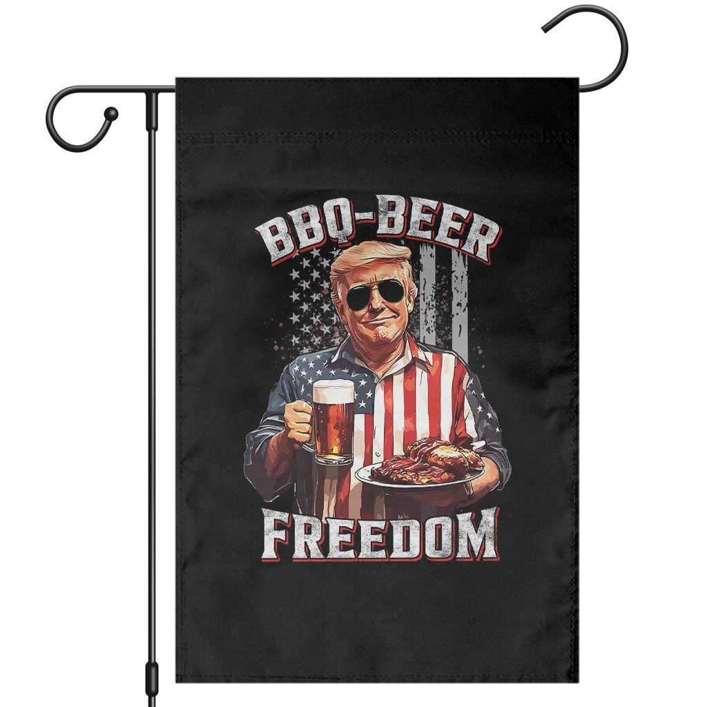 Funny Trump 4th Of July Garden Flag Patriotic BBQ Beer Freedom American Flag TS10 Black Print Your Wear