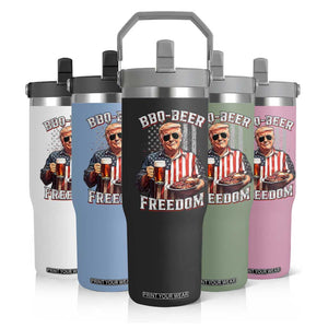 Funny Trump 4th Of July Flip Straw Tumbler Patriotic BBQ Beer Freedom American Flag TS10 Print Your Wear