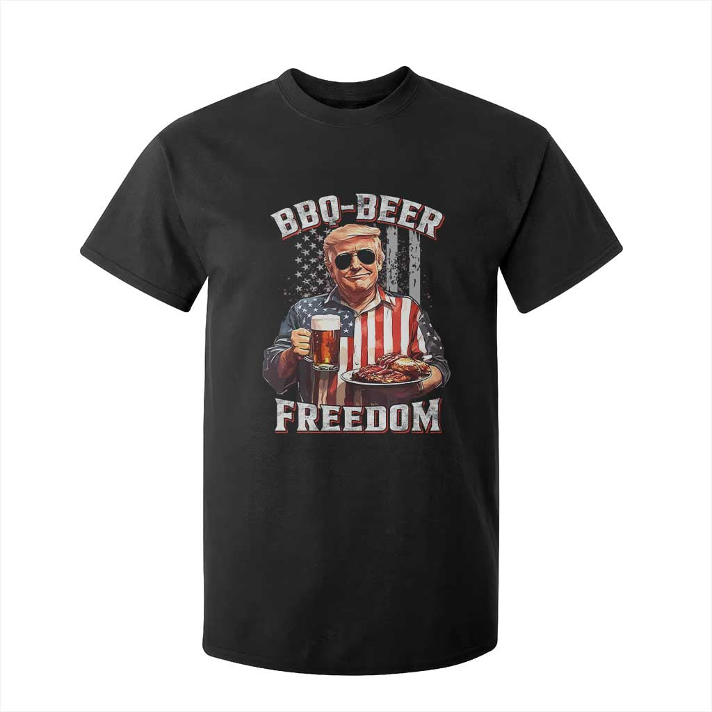 Funny Trump 4th Of July T Shirt For Kid Patriotic BBQ Beer Freedom American Flag TS10 Black Print Your Wear