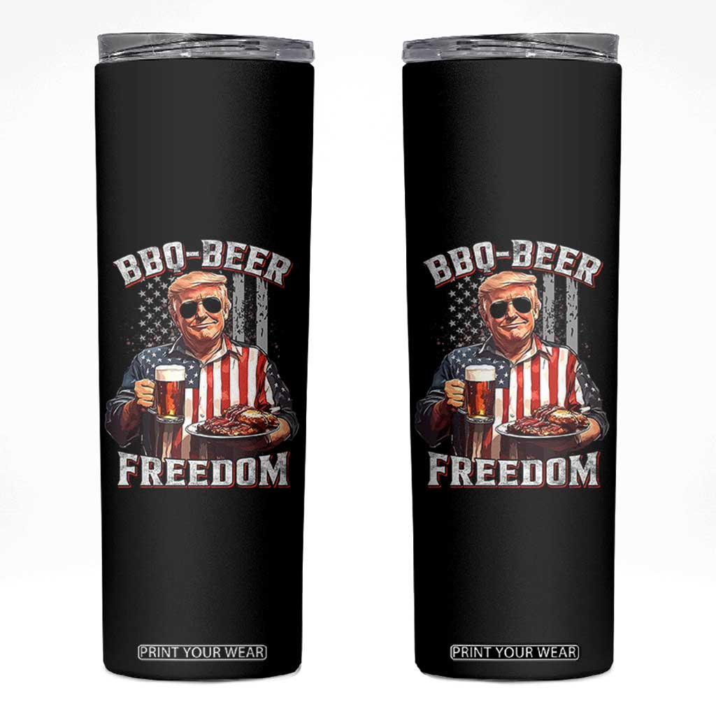 Funny Trump 4th Of July Skinny Tumbler Patriotic BBQ Beer Freedom American Flag TS10 Black Print Your Wear