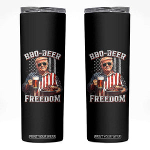 Funny Trump 4th Of July Skinny Tumbler Patriotic BBQ Beer Freedom American Flag TS10 Black Print Your Wear