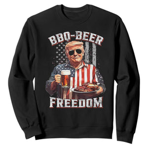 Funny Trump 4th Of July Sweatshirt Patriotic BBQ Beer Freedom American Flag TS10 Black Print Your Wear