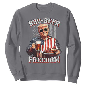 Funny Trump 4th Of July Sweatshirt Patriotic BBQ Beer Freedom American Flag TS10 Charcoal Print Your Wear
