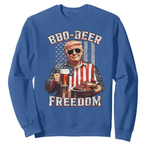 Funny Trump 4th Of July Sweatshirt Patriotic BBQ Beer Freedom American Flag TS10 Royal Blue Print Your Wear
