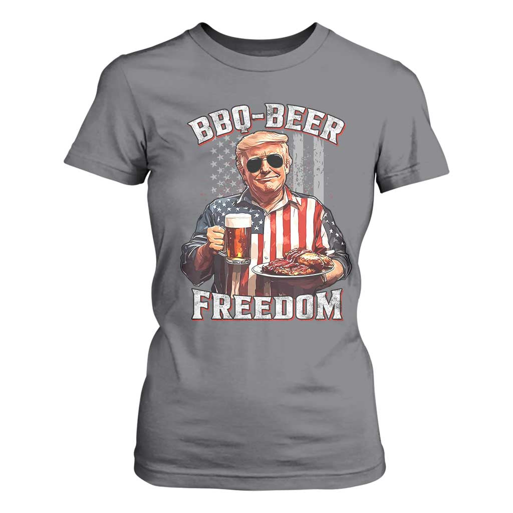 Funny Trump 4th Of July T Shirt For Women Patriotic BBQ Beer Freedom American Flag TS10 Charcoal Print Your Wear