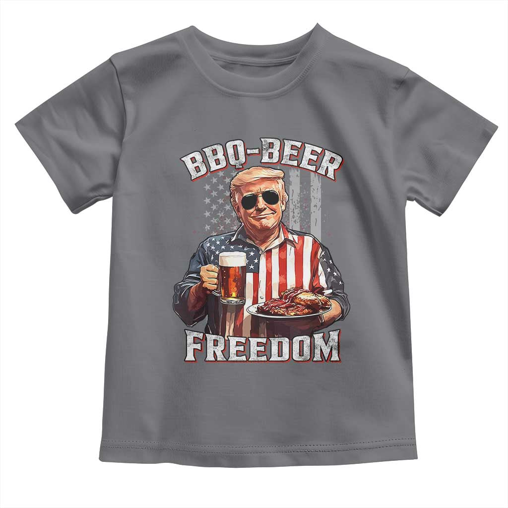Funny Trump 4th Of July Toddler T Shirt Patriotic BBQ Beer Freedom American Flag TS10 Charcoal Print Your Wear