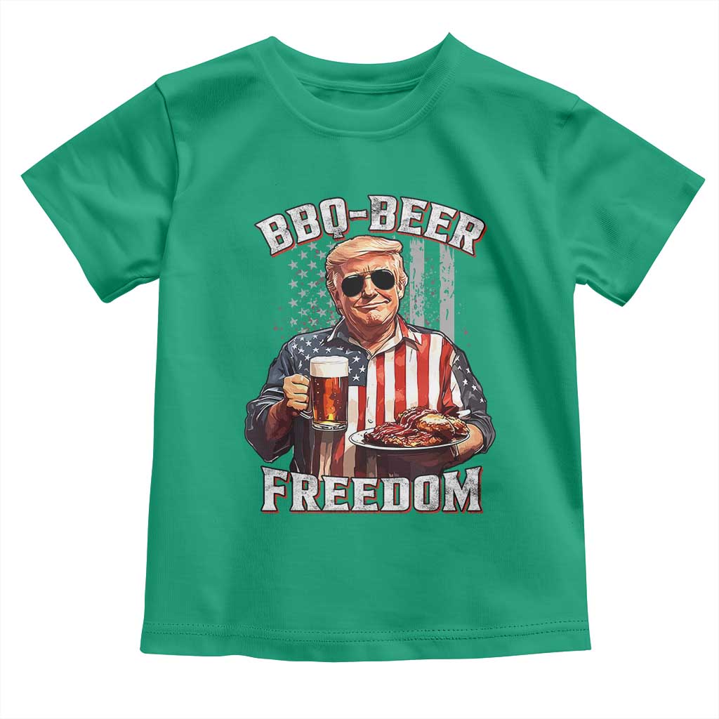 Funny Trump 4th Of July Toddler T Shirt Patriotic BBQ Beer Freedom American Flag TS10 Irish Green Print Your Wear