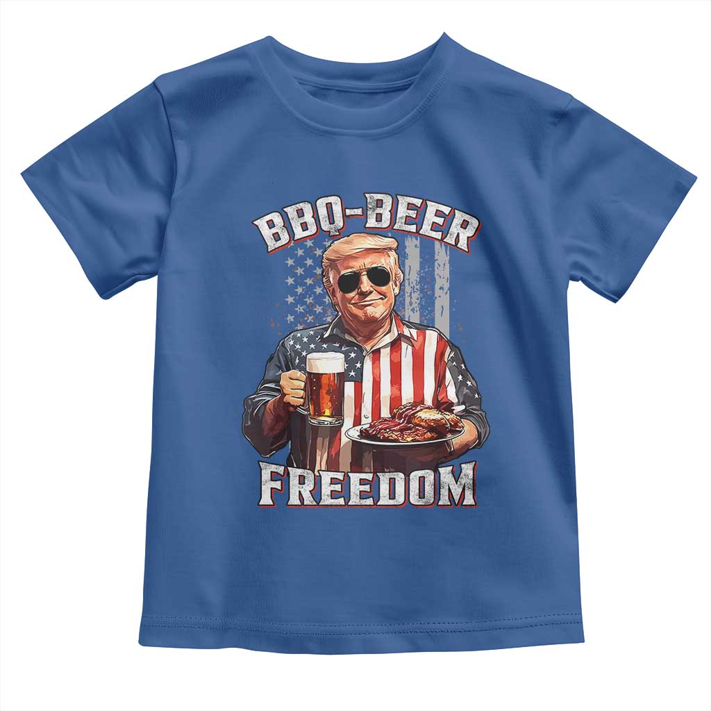 Funny Trump 4th Of July Toddler T Shirt Patriotic BBQ Beer Freedom American Flag TS10 Royal Blue Print Your Wear