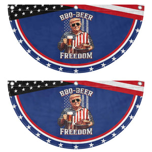 Funny Trump 4th Of July Patriotic Fan Flag BBQ Beer Freedom American Flag
