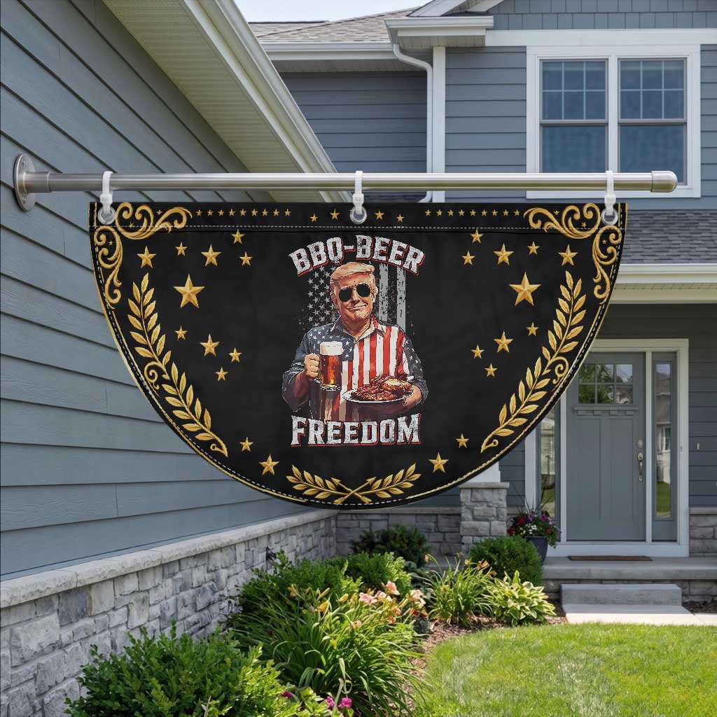 Funny Trump 4th Of July Patriotic Fan Flag BBQ Beer Freedom American Flag