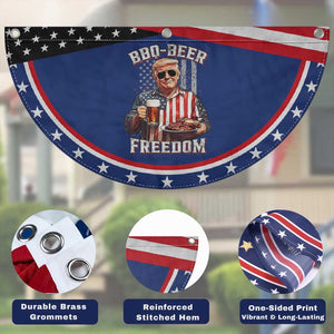 Funny Trump 4th Of July Patriotic Fan Flag BBQ Beer Freedom American Flag