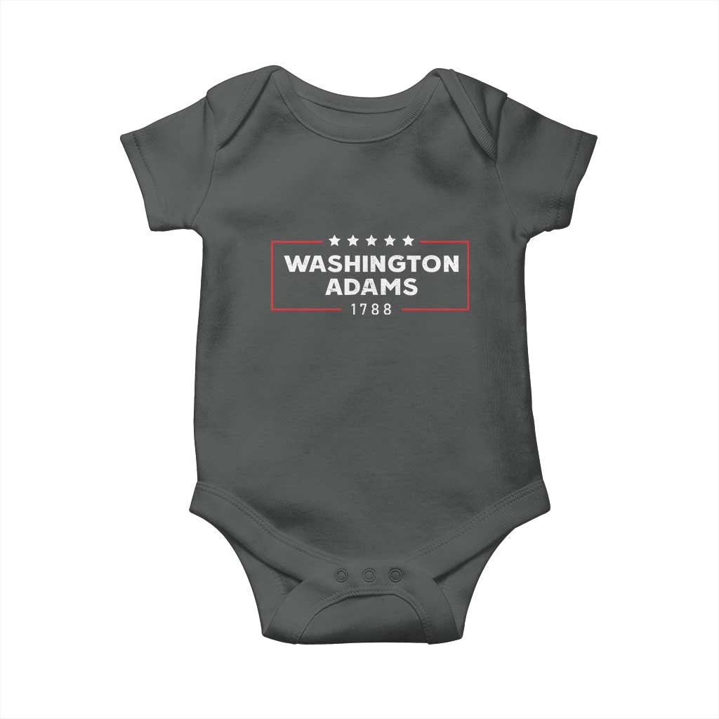 4th July George Washington 1788 Baby Onesie Retro President Campaign TS10 Dark Heather Print Your Wear