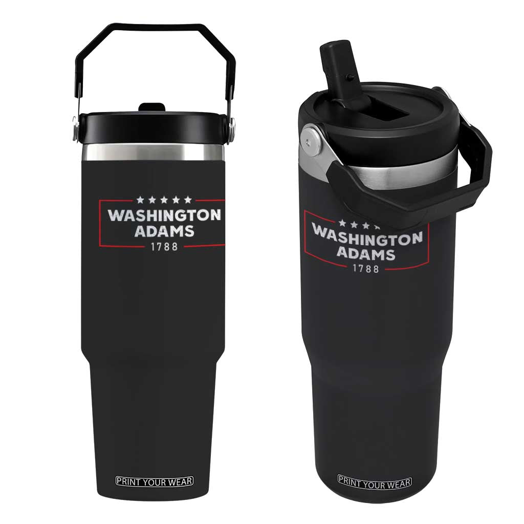 4th July George Washington 1788 Flip Straw Tumbler Retro President Campaign TS10 One Size: 30 oz Black Print Your Wear