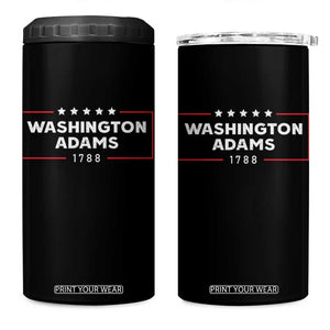 4th July George Washington 1788 4 in 1 Can Cooler Tumbler Retro President Campaign TS10 One Size: 16 oz Black Print Your Wear