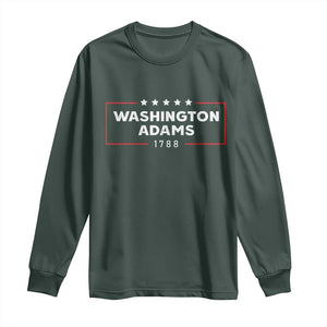 4th July George Washington 1788 Long Sleeve Shirt Retro President Campaign TS10 Dark Forest Green Print Your Wear