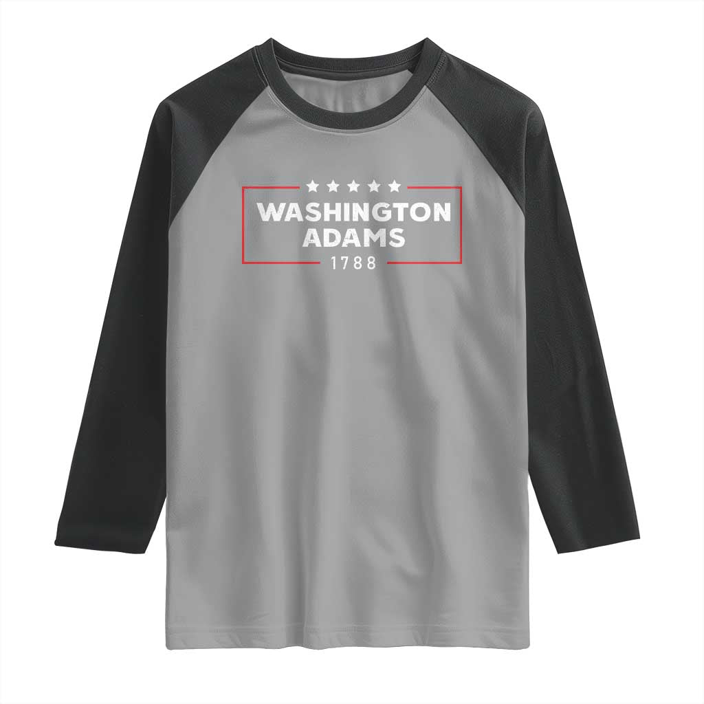 4th July George Washington 1788 Raglan Shirt Retro President Campaign TS10 Sport Gray Black Print Your Wear