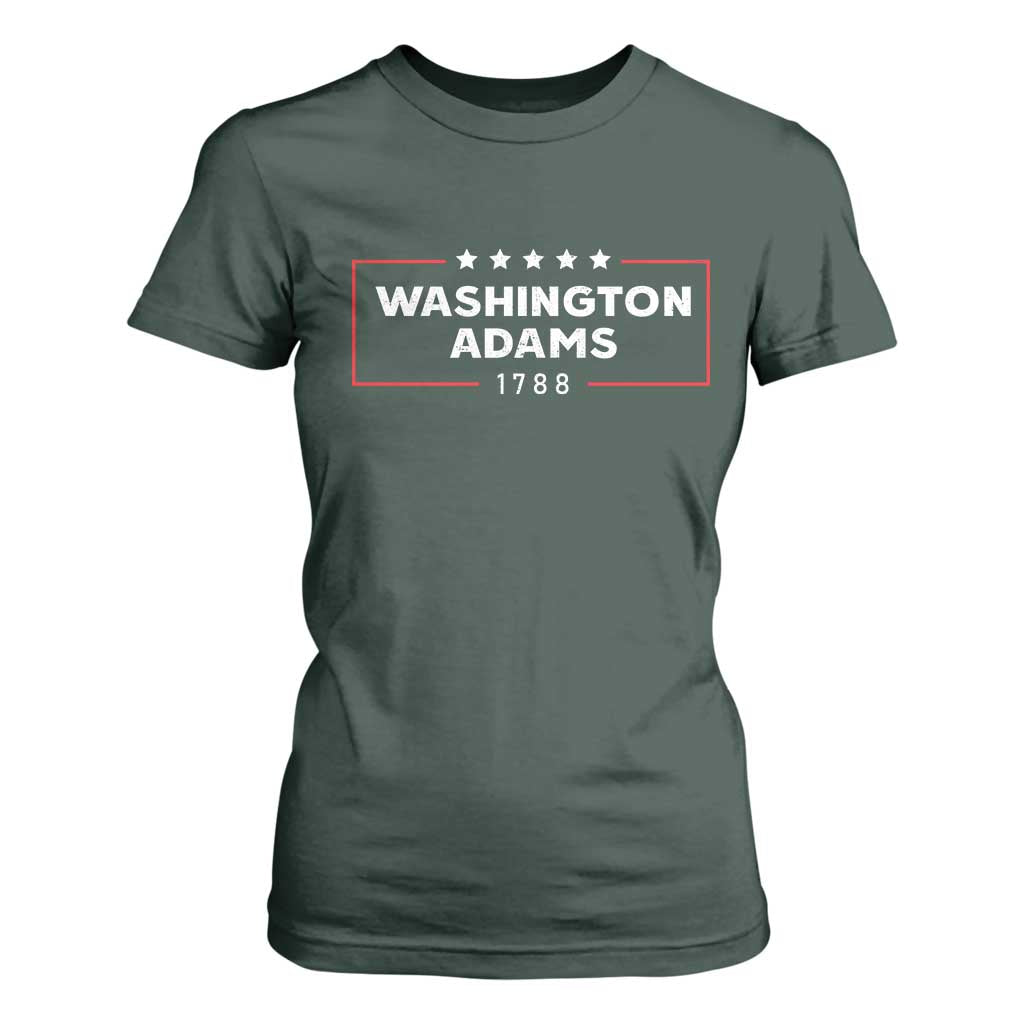 4th July George Washington 1788 T Shirt For Women Retro President Campaign TS10 Dark Forest Green Print Your Wear
