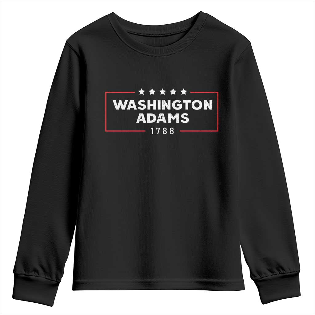 4th July George Washington 1788 Youth Sweatshirt Retro President Campaign TS10 Black Print Your Wear