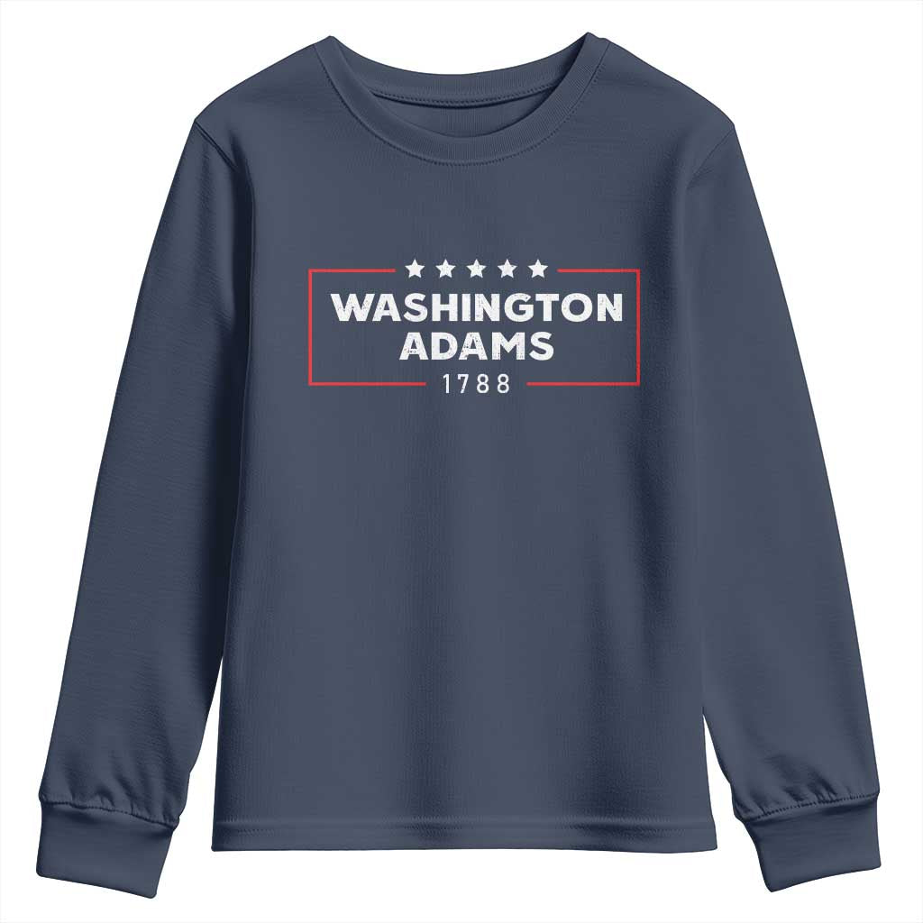 4th July George Washington 1788 Youth Sweatshirt Retro President Campaign TS10 Navy Print Your Wear
