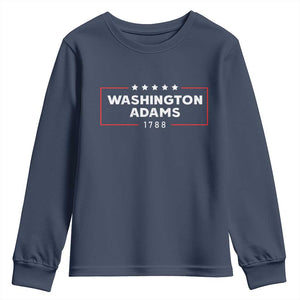 4th July George Washington 1788 Youth Sweatshirt Retro President Campaign TS10 Navy Print Your Wear