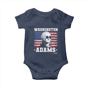 George Washington 1788 Baby Onesie Funny 4th of July Retro President Campaign USA Flag TS10 Navy Print Your Wear