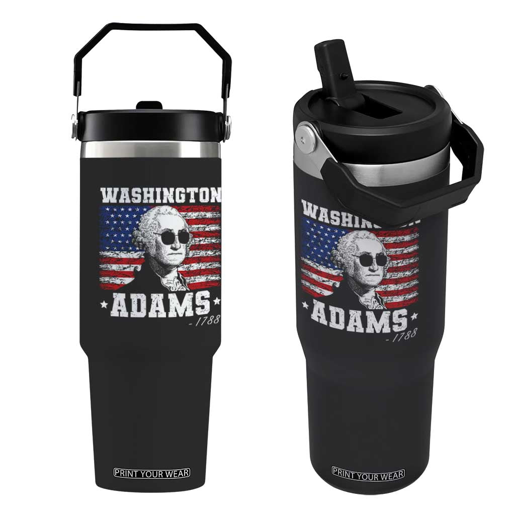 George Washington 1788 Flip Straw Tumbler Funny 4th of July Retro President Campaign USA Flag TS10 One Size: 30 oz Black Print Your Wear