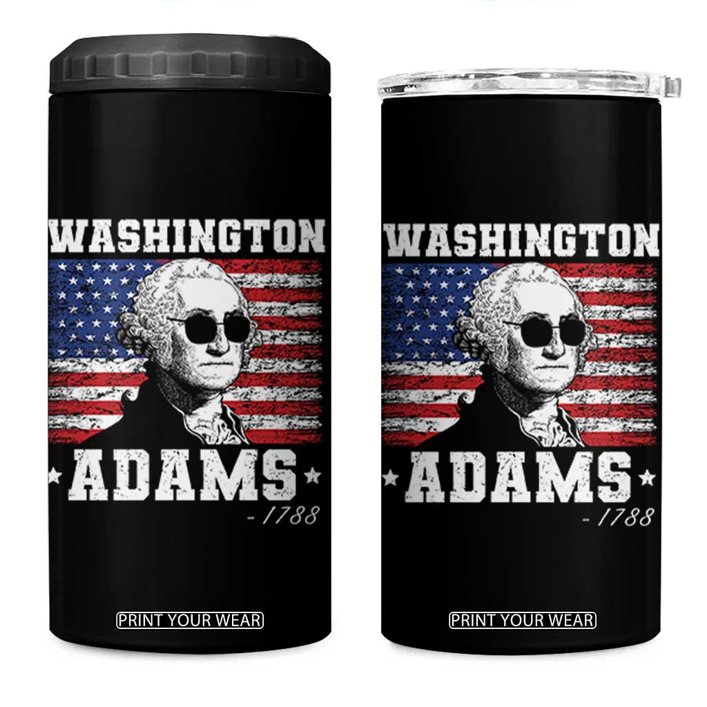 George Washington 1788 4 in 1 Can Cooler Tumbler Funny 4th of July Retro President Campaign USA Flag TS10 One Size: 16 oz Black Print Your Wear