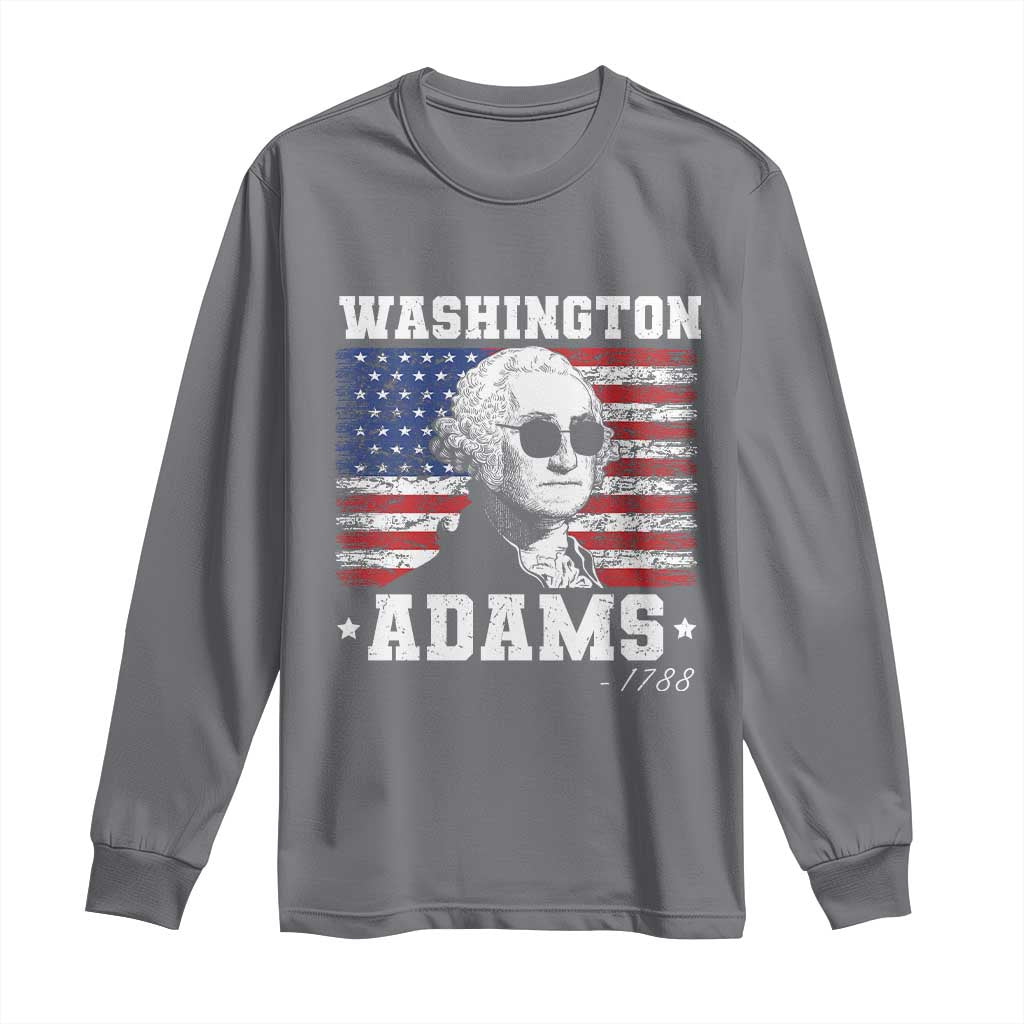 George Washington 1788 Long Sleeve Shirt Funny 4th of July Retro President Campaign USA Flag TS10 Charcoal Print Your Wear