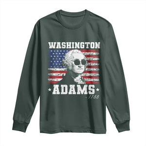 George Washington 1788 Long Sleeve Shirt Funny 4th of July Retro President Campaign USA Flag TS10 Dark Forest Green Print Your Wear