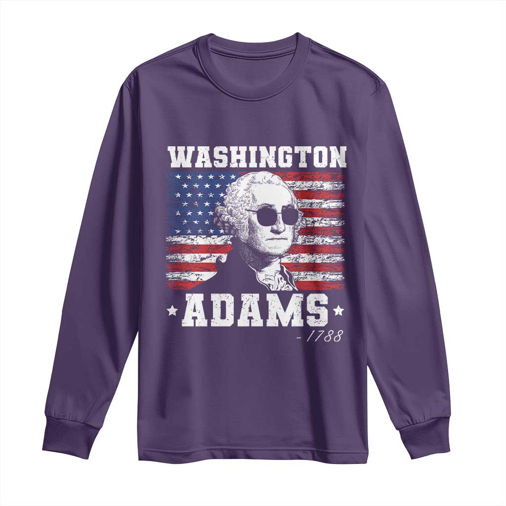 George Washington 1788 Long Sleeve Shirt Funny 4th of July Retro President Campaign USA Flag TS10 Purple Print Your Wear