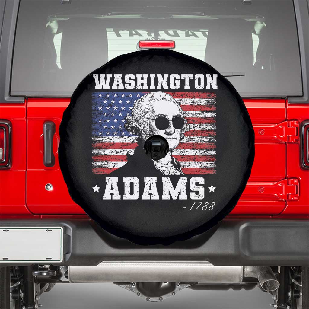 George Washington 1788 Spare Tire Cover Funny 4th of July Retro President Campaign USA Flag TS10 Black Print Your Wear