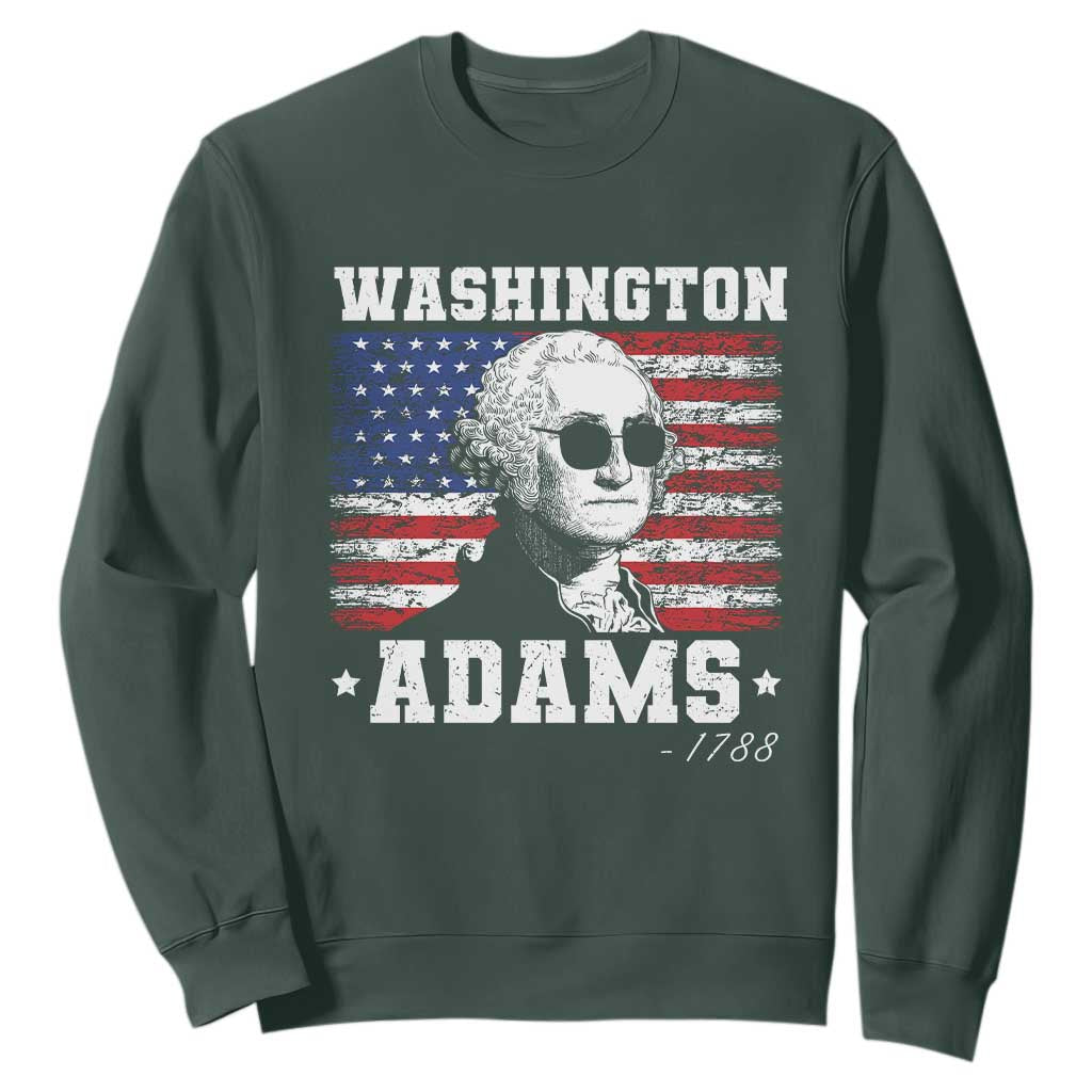 George Washington 1788 Sweatshirt Funny 4th of July Retro President Campaign USA Flag TS10 Dark Forest Green Print Your Wear