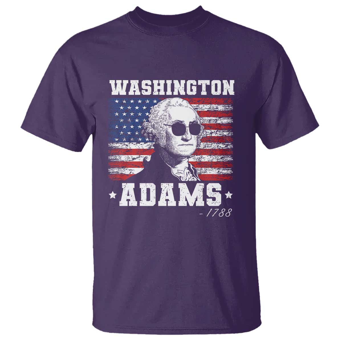 George Washington 1788 T Shirt Funny 4th of July Retro President Campaign USA Flag TS10 Purple Print Your Wear