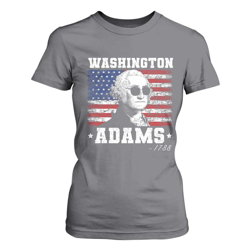 George Washington 1788 T Shirt For Women Funny 4th of July Retro President Campaign USA Flag TS10 Charcoal Print Your Wear