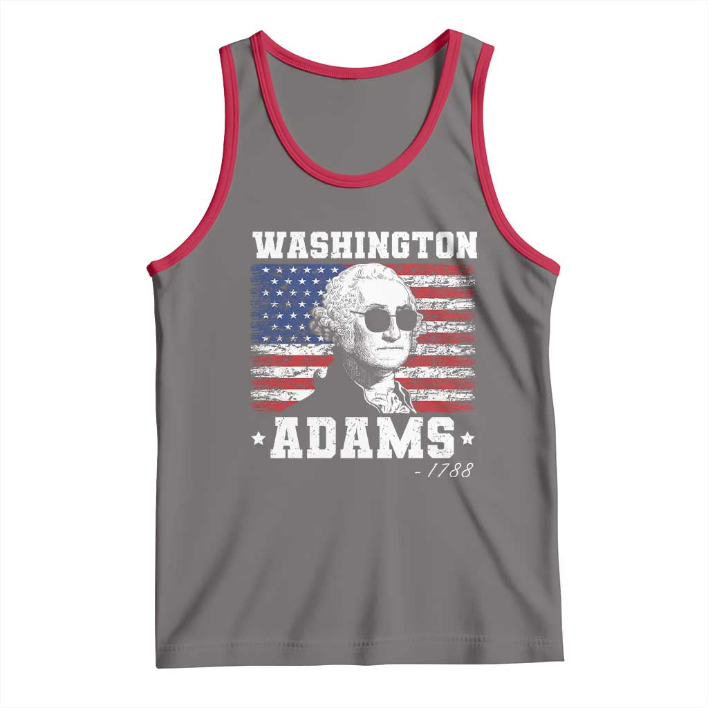 George Washington 1788 Tank Top Funny 4th of July Retro President Campaign USA Flag TS10 Deep Heather Red Print Your Wear