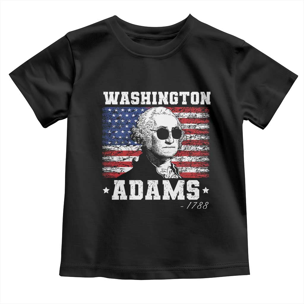 George Washington 1788 Toddler T Shirt Funny 4th of July Retro President Campaign USA Flag TS10 Black Print Your Wear