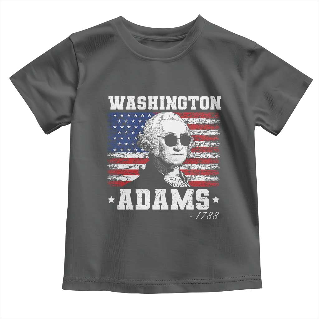 George Washington 1788 Toddler T Shirt Funny 4th of July Retro President Campaign USA Flag TS10 Dark Heather Print Your Wear